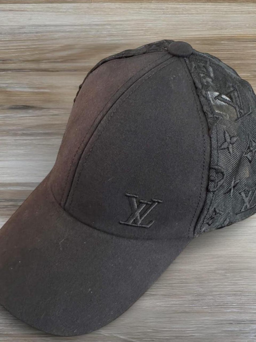 Louis Vuitton Black Monogram Mesh Baseball Cap Size M
